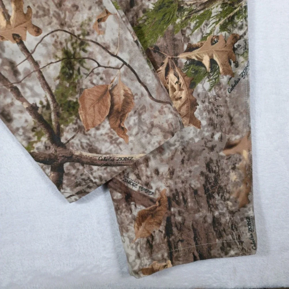Men's‎ Cabelas Zonz Woodland Camo Pants  Lightweight Hunting Outdoors Size 36x32
